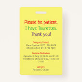 Custom NEUROSPICY learning disability emergency  バッジ (裏面)