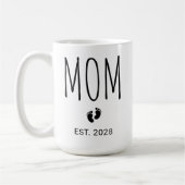 Custom New Baby Reveal | Modern Script Mommy Daddy コーヒーマグカップ (左)