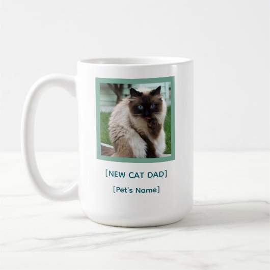 Custom New Cat Dad Mug | Pet Photo Gift コーヒーマグカップ (左)