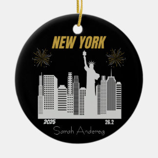 Custom New York 2025 Marathon Runner Gift セラミックオーナメント