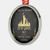 Custom New York Marathon Finisher Gift メタルオーナメント (左)