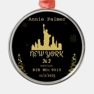Custom New York Marathon Finisher Gift メタルオーナメント