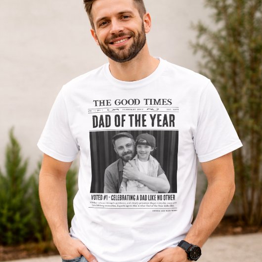 Custom Newspaper Shirt, Dad of the Year Gift, Dad Tシャツ