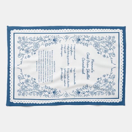Custom Nonna’s Recipe Keepsake Tea Towel キッチンタオル (横)