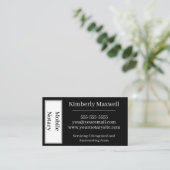 Custom Notary Business Card Black White Minimal 名刺 (スタンド正面)