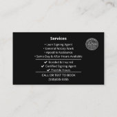 Custom Notary Business Card Black White Minimal 名刺 (裏面)