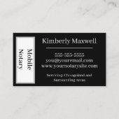 Custom Notary Business Card Black White Minimal 名刺 (正面)
