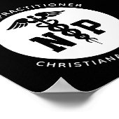 Custom NP Nurse Practitioner Graduation Caduceus ポスター (角)