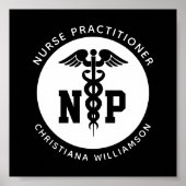 Custom NP Nurse Practitioner Graduation Caduceus ポスター (正面)