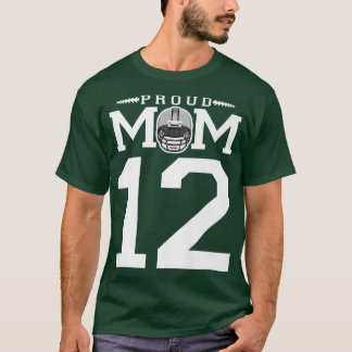Custom Number 12 Proud Football Mom Personalized F Tシャツ