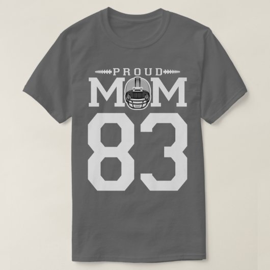 Custom Number 83 Proud Football Mom Personalized F Tシャツ (デザイン正面)