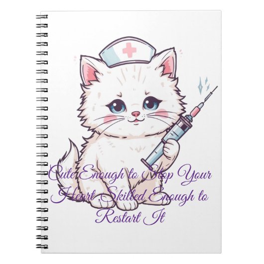 Custom Nurse Cat Skilled Enough ノートブック (正面)