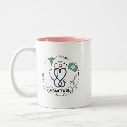 Custom Nurse Gift Mug ツートーンマグカップ (左)