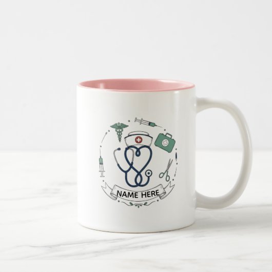 Custom Nurse Gift Mug ツートーンマグカップ (右)