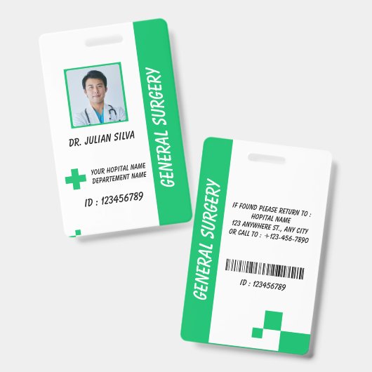 Custom Nurse ID Badge for Healthcare Employees バッジ (正面＆裏面)