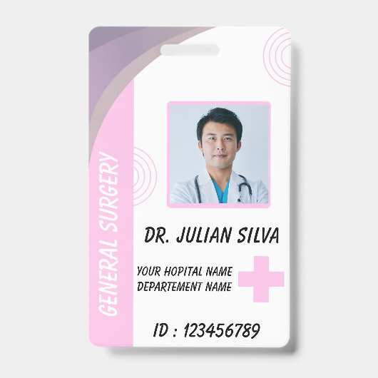 Custom Nurse ID Badge for Healthcare Employees バッジ (正面)