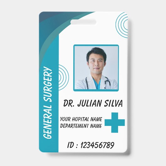 Custom Nurse ID Badge for Healthcare Employees バッジ (正面)