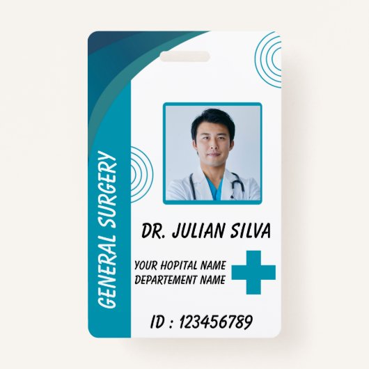 Custom Nurse ID Badge for Healthcare Employees バッジ (正面)