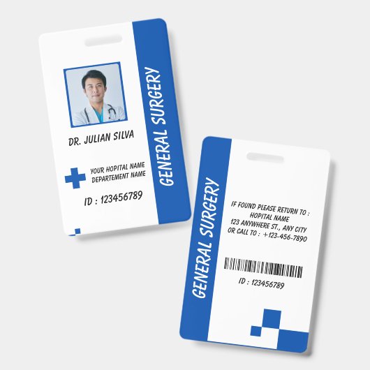 Custom Nurse ID Badge for Healthcare Employees バッジ (正面＆裏面)