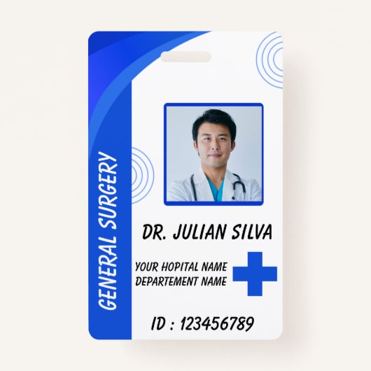 Custom Nurse ID Badge for Healthcare Employees バッジ (正面)