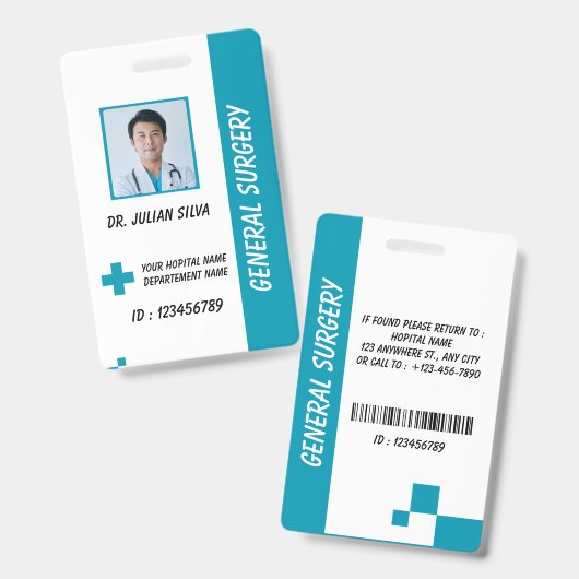Custom Nurse ID Badge for Healthcare Employees バッジ (正面＆裏面)