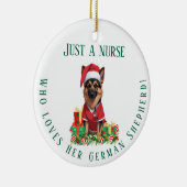 Custom Nurse Loves German Shepherd Dog Christmas セラミックオーナメント (右)
