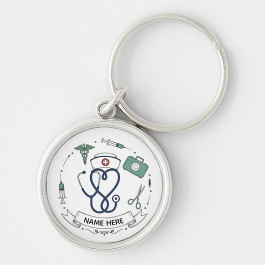 Custom Nurse Name Keychain | Medical Appreciation  キーホルダー (正面)