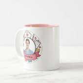 Custom Nurse Photo Mug with Name ツートーンマグカップ (正面左)