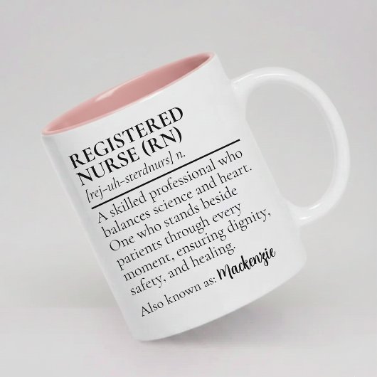 Custom Nurse RN Definition Mug Gift for RN Nurse  ツートーンマグカップ