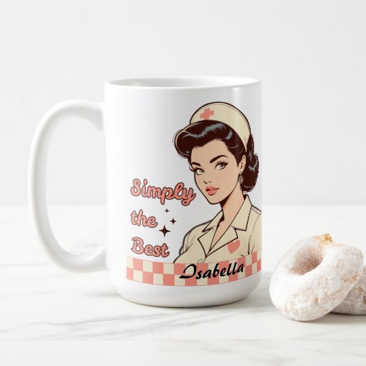 Custom Nurse Simply the Best コーヒーマグカップ (ドーナツ)