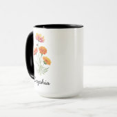 Custom October Birth Flower - Personalized Name マグカップ (正面左)