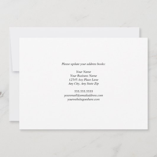 Custom Office Building Photograph Business Moving 案内状 (裏面)