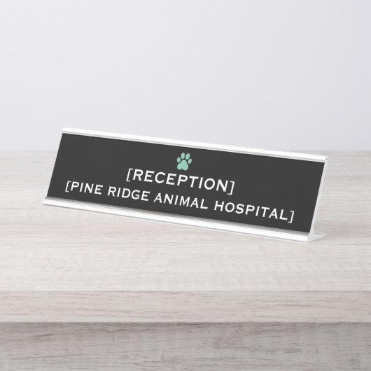 Custom Office Reception Name Plate | VET & Medical デスクネームプレート (正面)