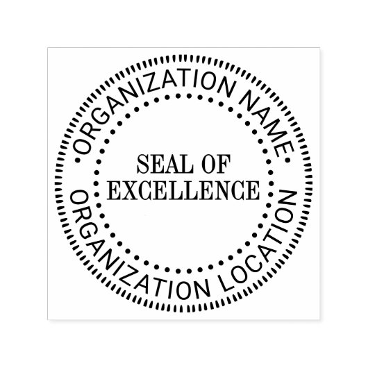 Custom Official Seal of Excellence Name Location セルフインキングスタンプ (デザイン)