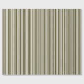 Custom Olive Green Barcode Striped Wrapping Paper ラッピングペーパー (フラット)