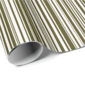 Custom Olive Green Barcode Striped Wrapping Paper ラッピングペーパー (ロールコーナー)