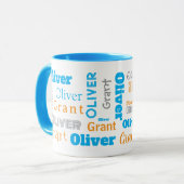 Custom Oliver Grant Signature Word Cloud Name Mug マグカップ (正面左)