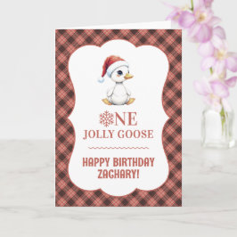 Custom One Jolly Goose December First Birthday カード