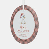 Custom One Jolly Goose December First Birthday ガラスオーナメント (正面左)