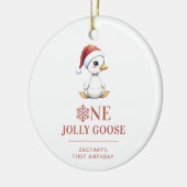 Custom One Jolly Goose December First Birthday セラミックオーナメント (左)
