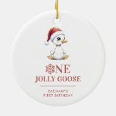 Custom One Jolly Goose December First Birthday セラミックオーナメント (裏面)