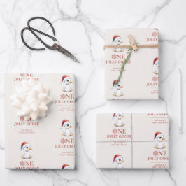 Custom One Jolly Goose December First Birthday ラッピングペーパーシート