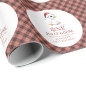 Custom One Jolly Goose December First Birthday ラッピングペーパー (ロールコーナー)