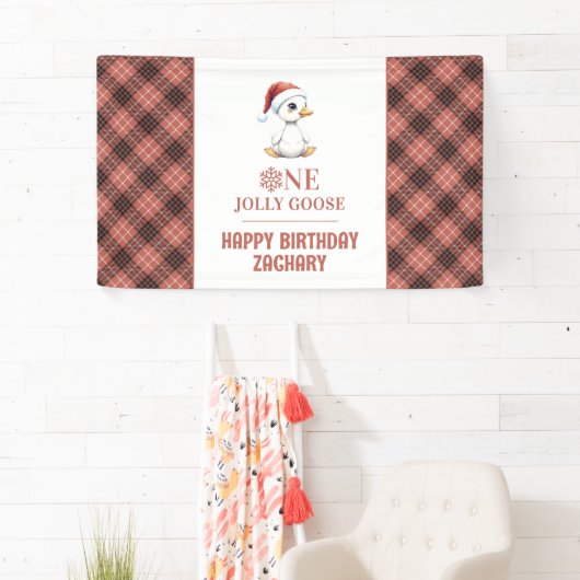 Custom One Jolly Goose December First Birthday 横断幕 (インサイチュ)