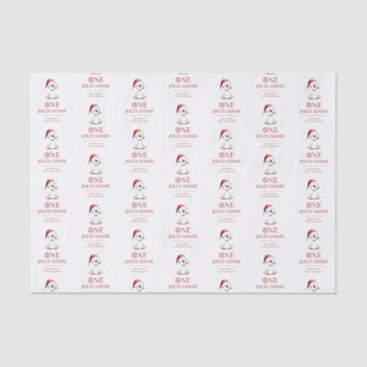 Custom One Jolly Goose December First Birthday 薄葉紙 (正面)