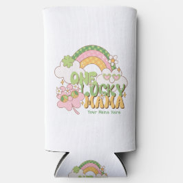 Custom One Lucky Mama Retro Groovy スリム缶クーラー