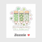 Custom One Lucky Teacher Retro Pencil シール (シート)