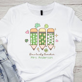 Custom One Lucky Teacher Retro Pencil Tシャツ