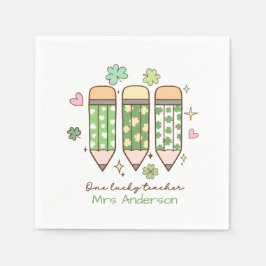 Custom One Lucky Teacher School Party スタンダードカクテルナプキン