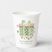 Custom One Lucky Teacher School Party 紙コップ (裏面)